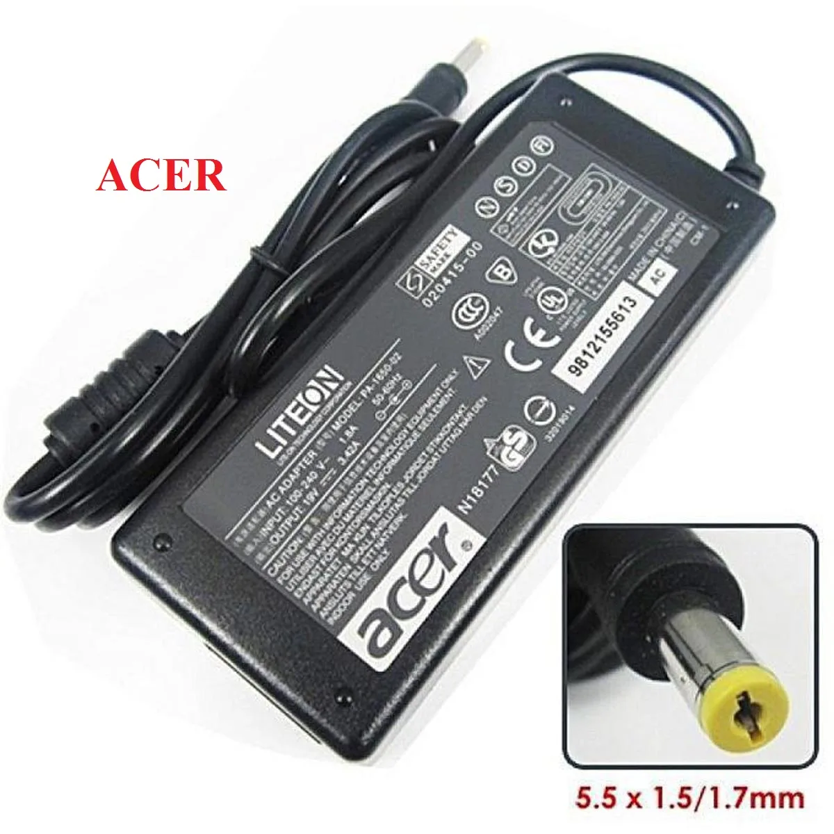 ADAPTER ACER regular port 65W 19V 3.42A ADAPTER ACER regular port 65W 19V 3.42A