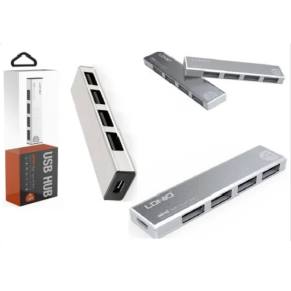 LOGIC DL-H1 ALUMINUM MINI HIGH SPEED USB HUB 4 PORT