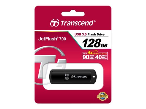 Transcend JetFlash 700 128GB USB 3.1 Gen 1 Pendrive | TS128GJF700 Ultra Speed Flash Drive
