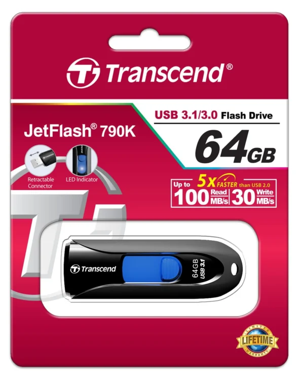 TRANSCEND TS64GJF790K 64GB Pendrive USB 3.1