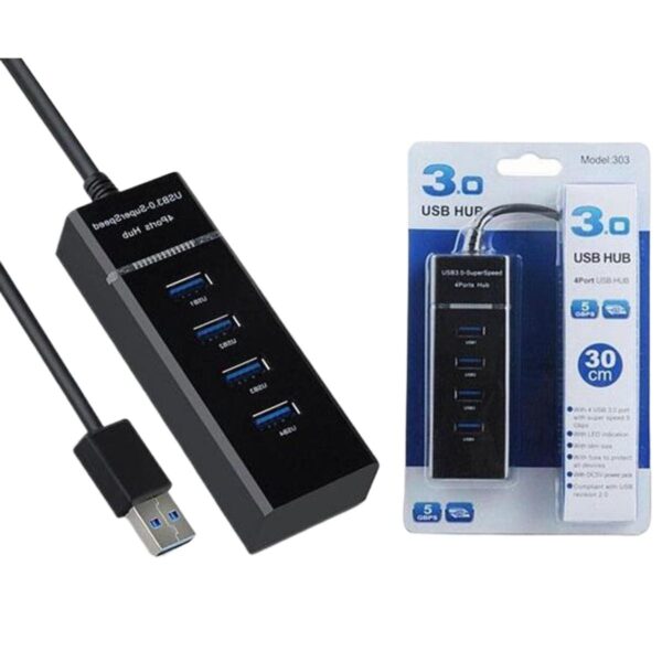 USB 4 Port Hub (Model-303 1.2M 3.0 5GBBS)